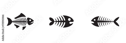 fish bone icon, fishbone skeleton flat icon, cats food sign,  vector illustration EPS 10.