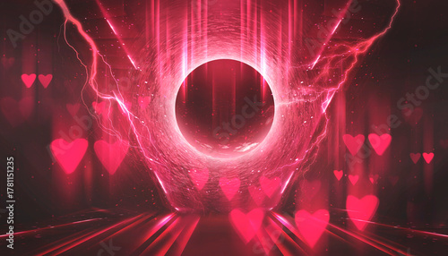Sci-fi futuristic neon back...