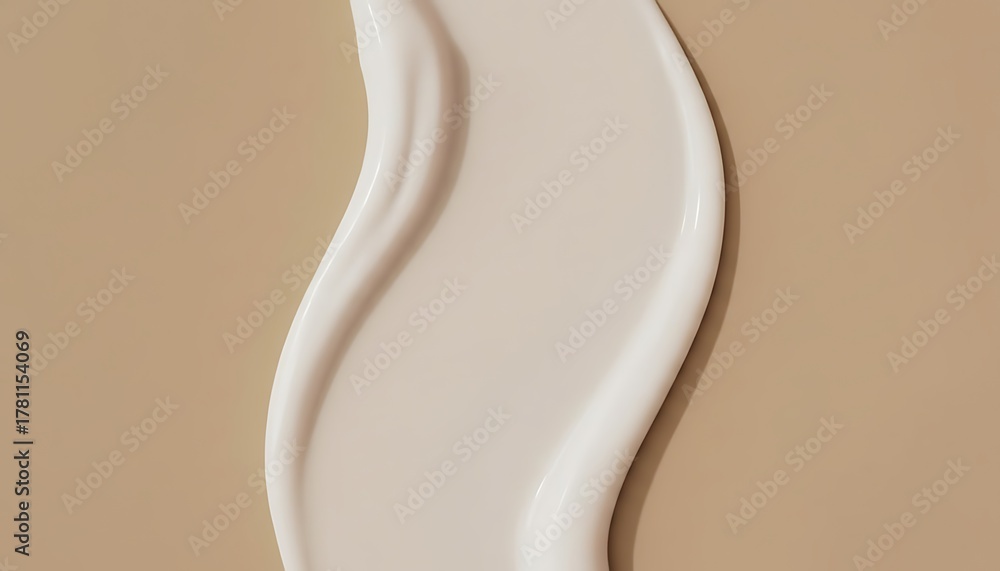 Fototapeta premium Smooth beige cream swirl texture abstract background with soft shadows