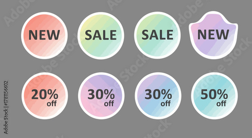 New Sale Labels and Discount Percentage Tags for Promotions and Marketing Campaigns