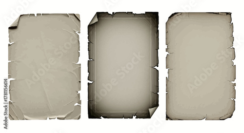 Vintage Paper Textures Old, Torn, and Burned Paper Elements for Design Projects