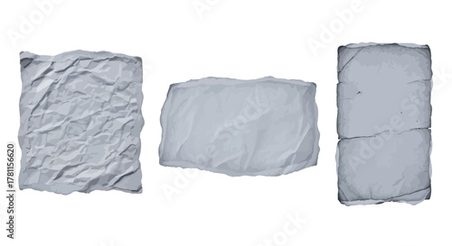 Assortment of authentic distressed paper textures, including crumpled, torn, and aged sheets, perfect for adding vintage overlays and unique backgrounds to digital art