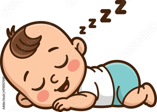 Adorable baby peacefully sleeping, dreaming sweet dreams