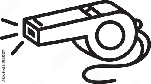 Hand drawn whistle blowing sound silhouette