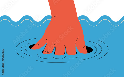 Hand touching water creating ripples, symbolizing impact and connection