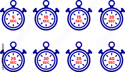 Stopwatch Temperature Icons — Celsius Countdown Symbol Collection