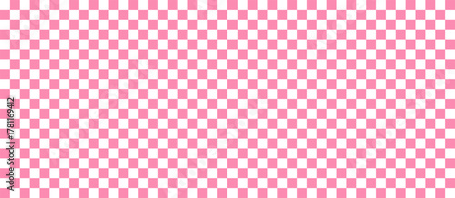 Retro Diner Floor Background. A grid and checkered pattern with white and red tiles for a minimalist kitchen or pop art bg..