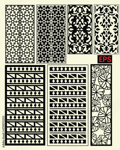 Collection of Decorative Geometric and Floral Laser Cut Patterns Keywords: laser cut, pattern