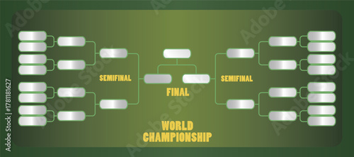 World championship tournament bracket showing final competition stages illustration