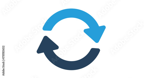Circular arrows depicting a continuous flow and the concept of recycling