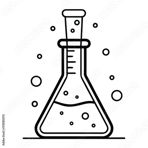 Chemistry flask with bubbles.