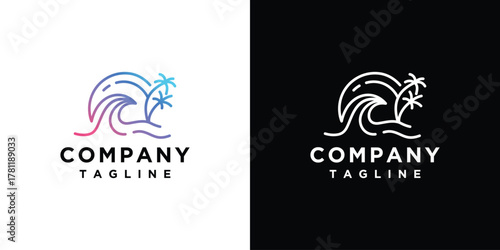 Ocean water wave logo design, river water flow, water abstract vector pattern logo in blue color	