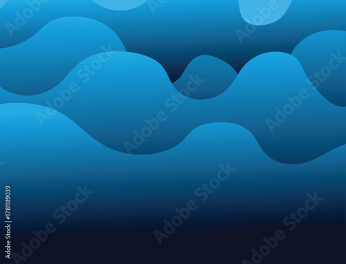Abstract Blue Gradient Wavy Background - Modern Fluid Design Vector Wallpaper