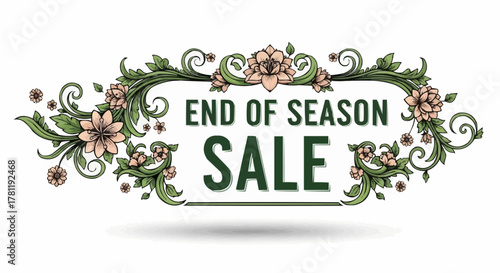 Floral Banner Advertising End of Season Sale