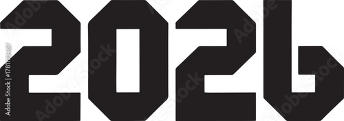 2026 numbers graphic design on white background text