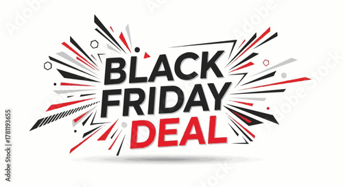 An artistic representation for Black Friday deal, ideal for online shopping sales and marketing campaigns.