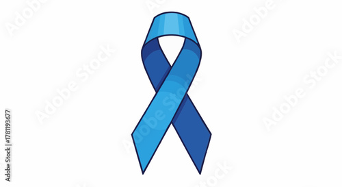 A blue ribbon representing awareness for a cause, with simple design and impactful message