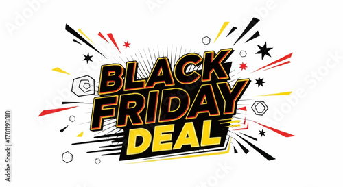 Black Friday deal banner with dynamic elements, capturing the excitement of the annual shopping event