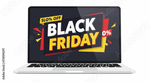Black Friday promotion displayed on a laptop screen