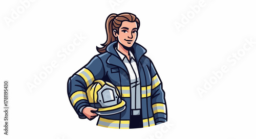 A brave firefighter standing ready for action