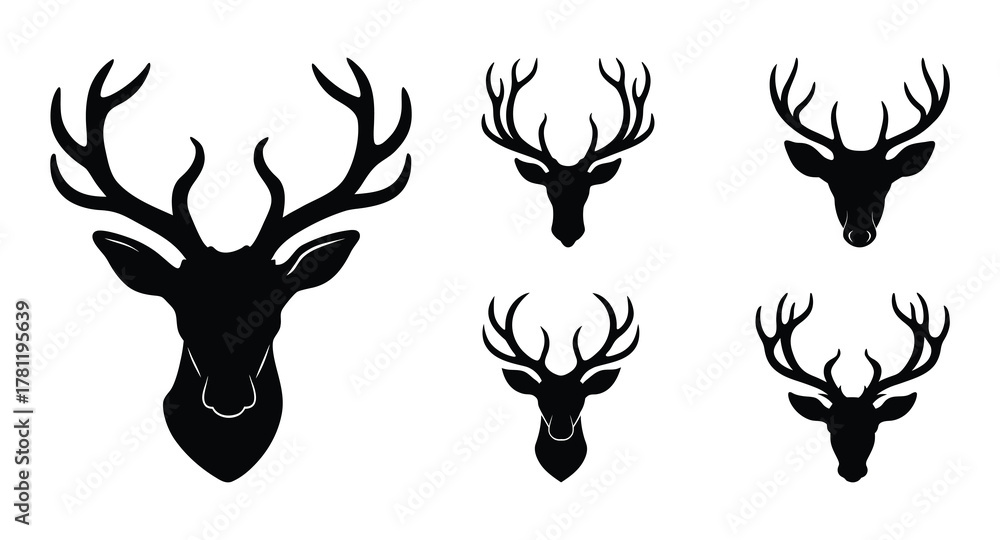 Obraz premium deer head silhouette vector
