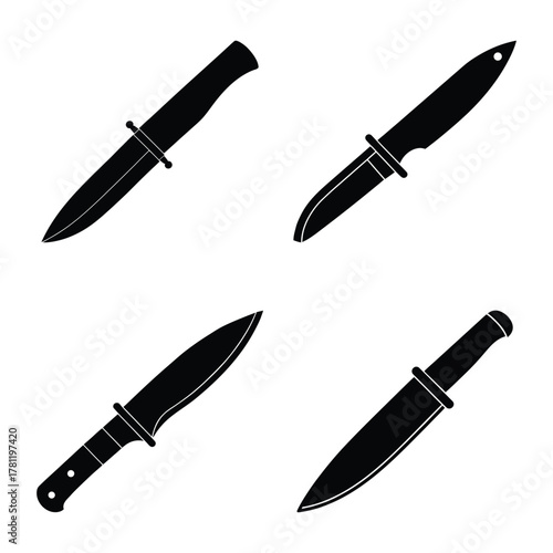 set of knives vector