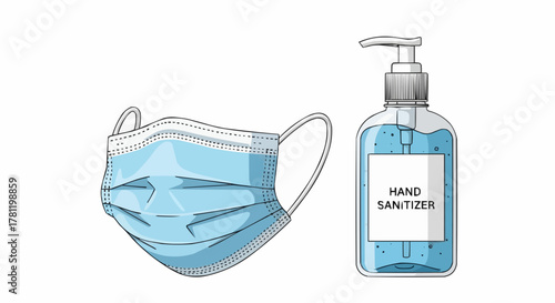 Mask and sanitizer for protection 