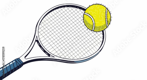 Tennis racket and ball.