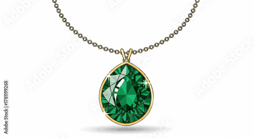 Emerald gemstone pendant necklace.