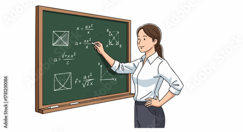Teacher at blackboard