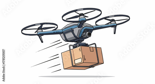 Drone delivering a package
