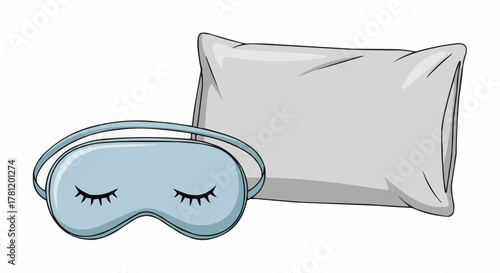 Sleeping mask and pillow for better rest.