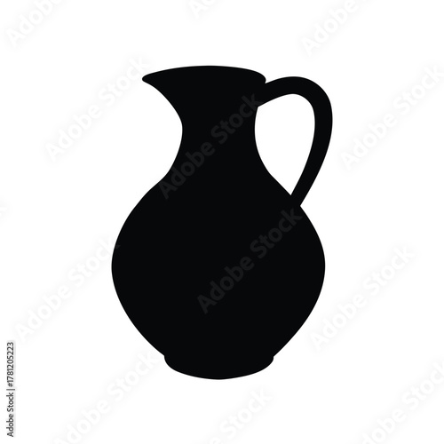 Pitcher Vector. Jar Pottery Illustration. Shape Object Traditional Container, Pouring