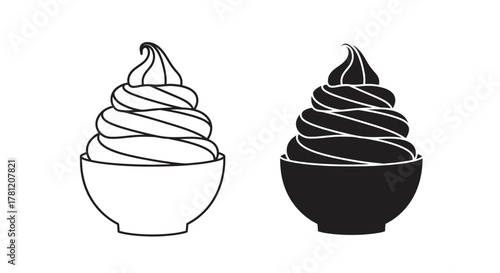 Delicious Frozen Dessert Illustration in Two Styles for Various Creative Projects