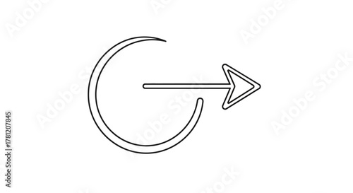 A simple black and white outline icon representing an exit or logout symbol with an arrow pointing to the right.