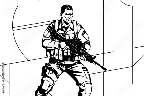 Marching Soldiers Silhouette Illustration