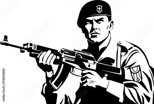 Marching Soldiers Silhouette Illustration