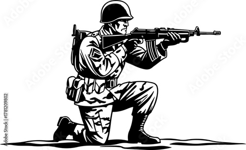 Marching Soldiers Silhouette Illustration
