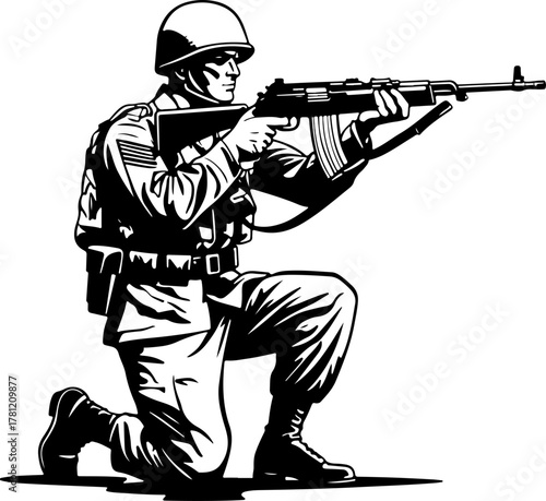 Marching Soldiers Silhouette Illustration