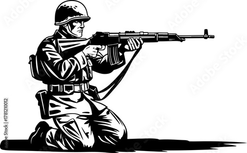 Marching Soldiers Silhouette Illustration