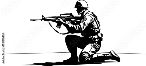Marching Soldiers Silhouette Illustration