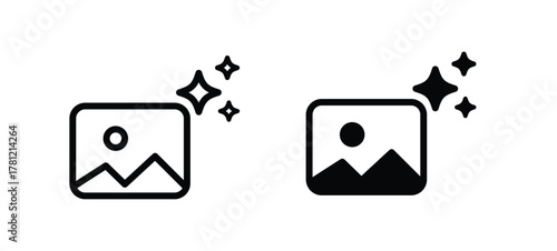 Gallery icon vector set. photo album icon eps10.