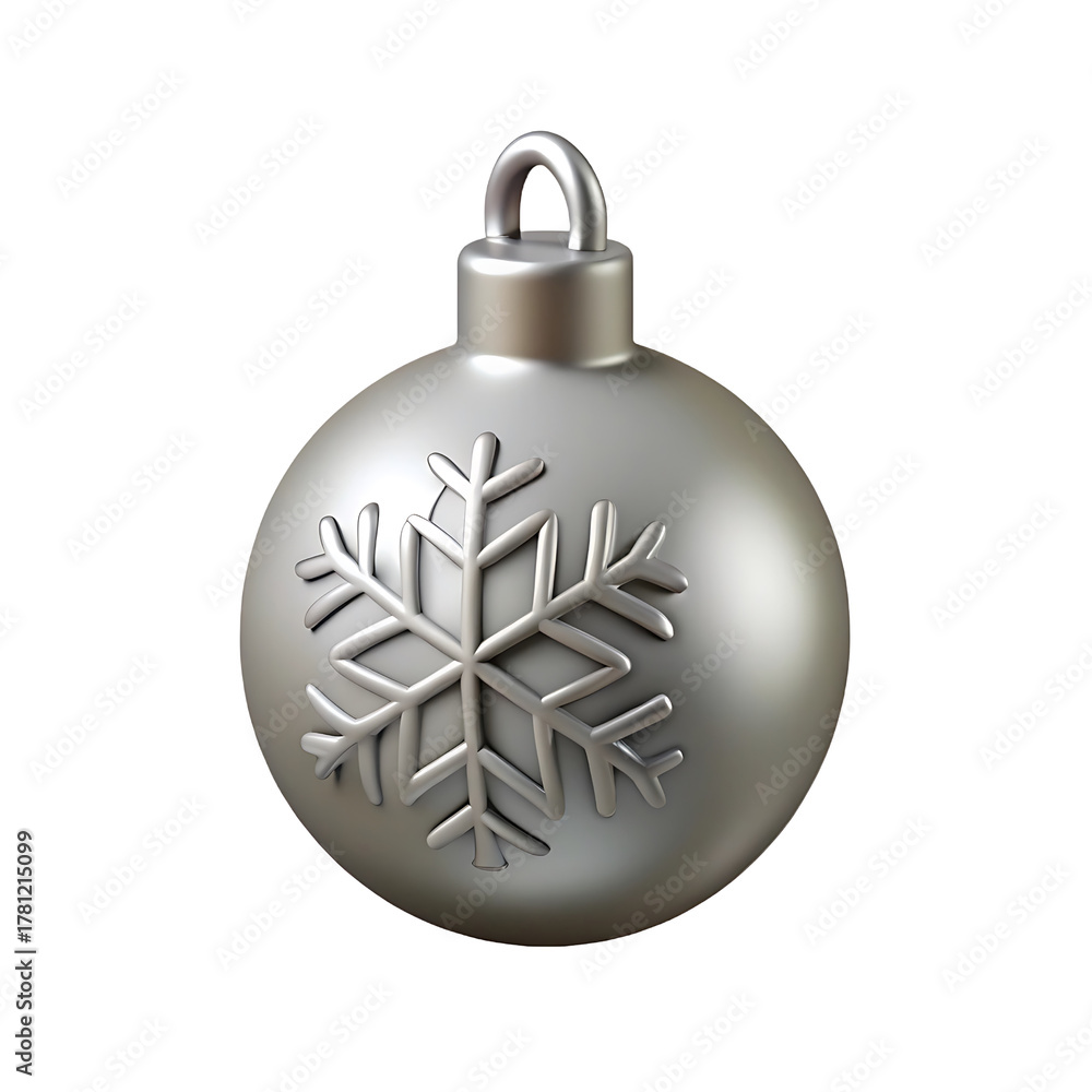 Obraz premium Elegant Silver Snowflake Christmas Ornament Decoration for Holiday Celebrations