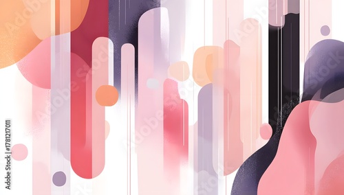 Abstract vector background with elegant vertical stripes in pastel pink, yellow, and blue, creating a modern pattern