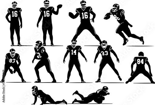 American  Football  Team Gridiron Warriors vector Black