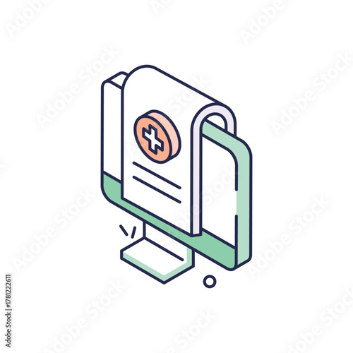 Online Medical Report vector icon