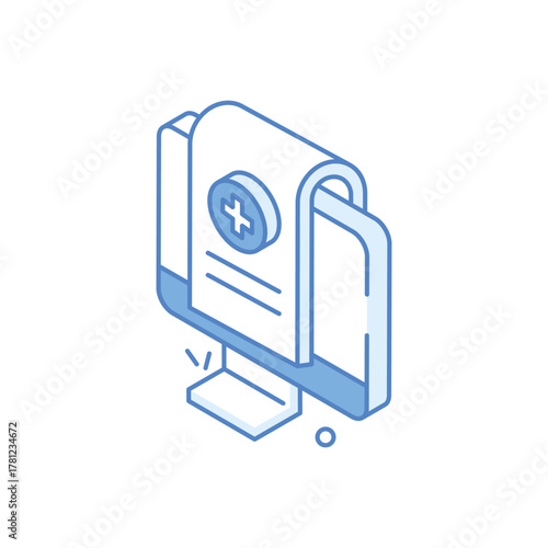 Online Medical Report vector icon