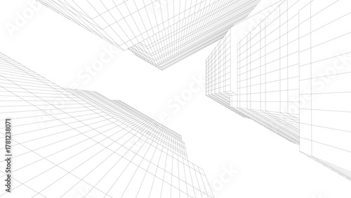 Modern architecture vector 3d illustration