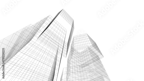 Modern architecture vector 3d illustration