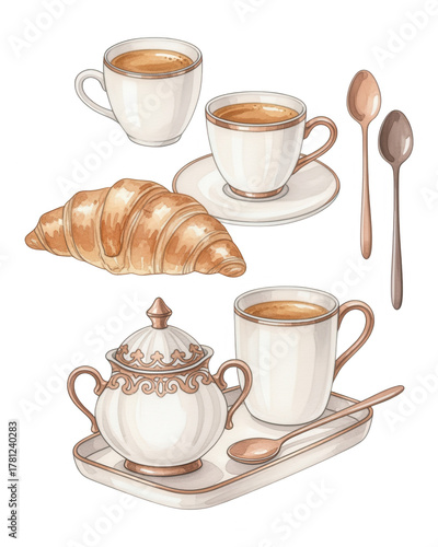 Watercolor Breakfast Illustration